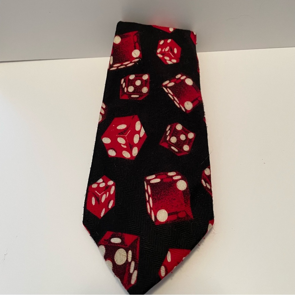 Beverly Hills Polo Club Rolling The‎ Dice Gambling Themed Tie Black/Red/White